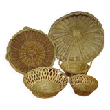 Set of vintage wicker baskets