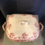 Tureen in faience choisy the king nineteenth floral decoration of roses