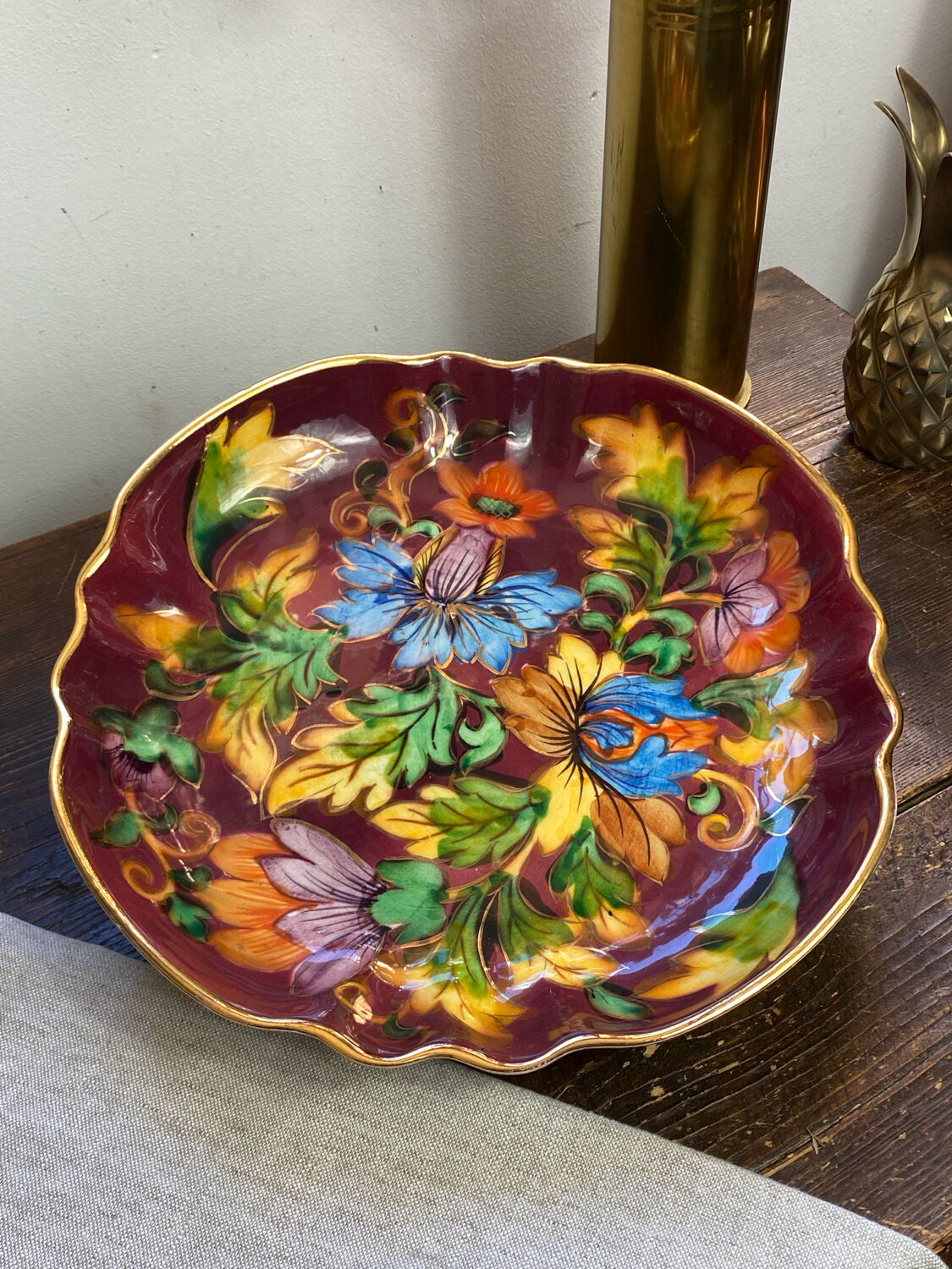 Ceramic plate, H. Bequet Quaregnon, 1950s