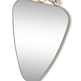 Miroir rétroviseur asymétrique forme libre vintage laiton