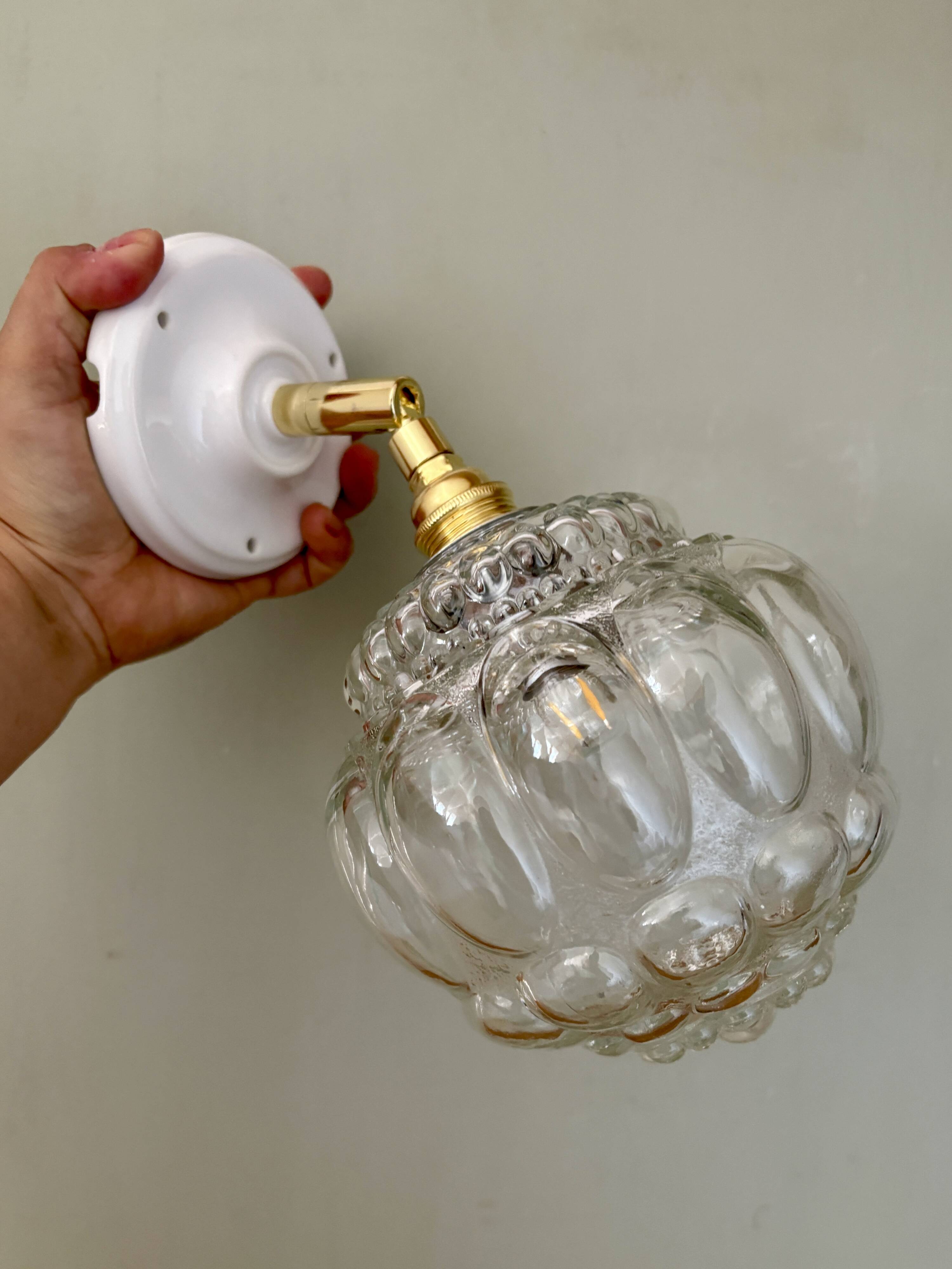 Vintage glass globe wall light