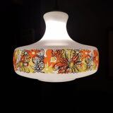 Retro flowerprinted pendant light, '70s