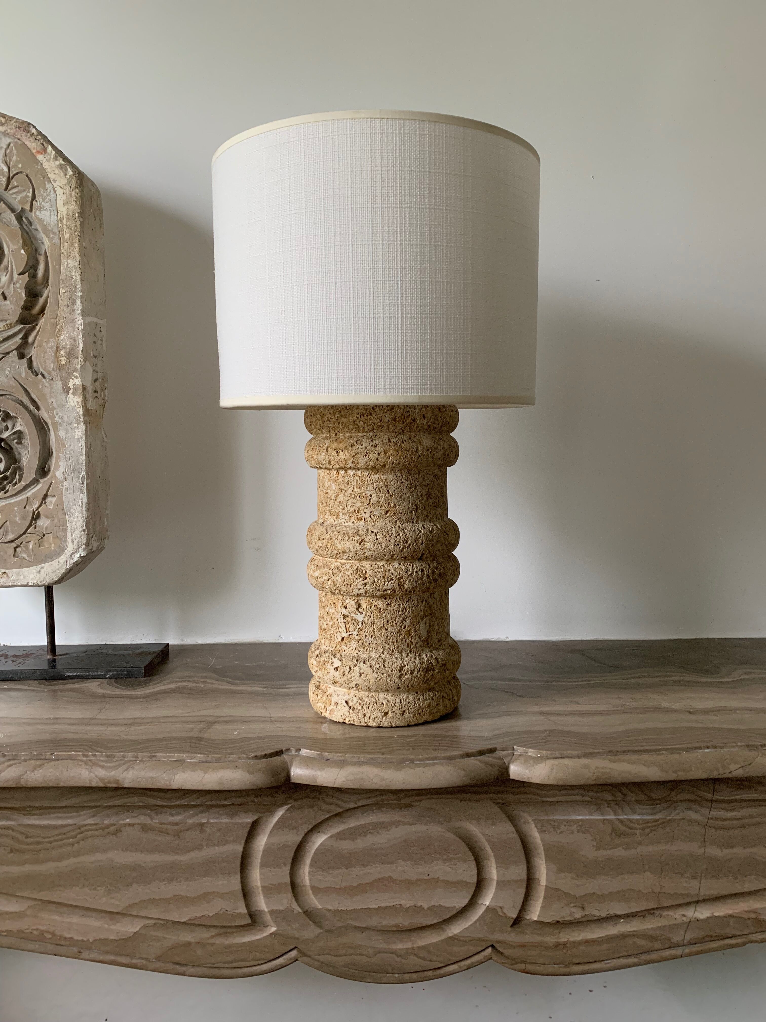 Travertine lamp