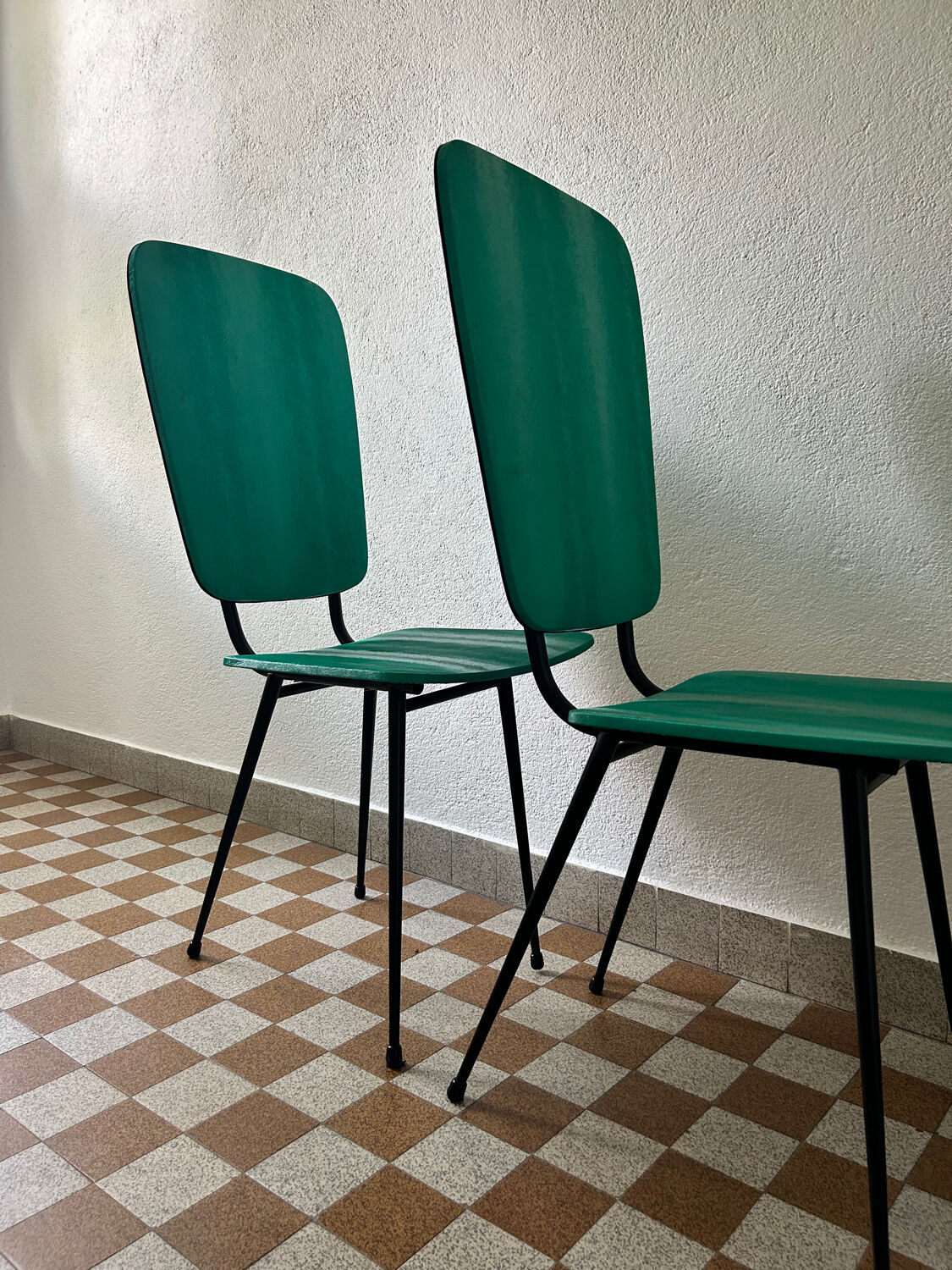 Green skai chairs from the 1950s