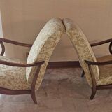 Vintage 3-piece living room in beige fabric