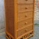 Semainier Maugrion for Roche Bobois, wood and rattan, 80s