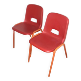 Paire de chaises vintage rouges