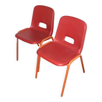 Pair of vintage red chairs