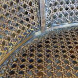 Louis XVI style office armchair in walnut and canning