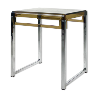 Vintage plexiglass and chrome side table, France, circa 1970
