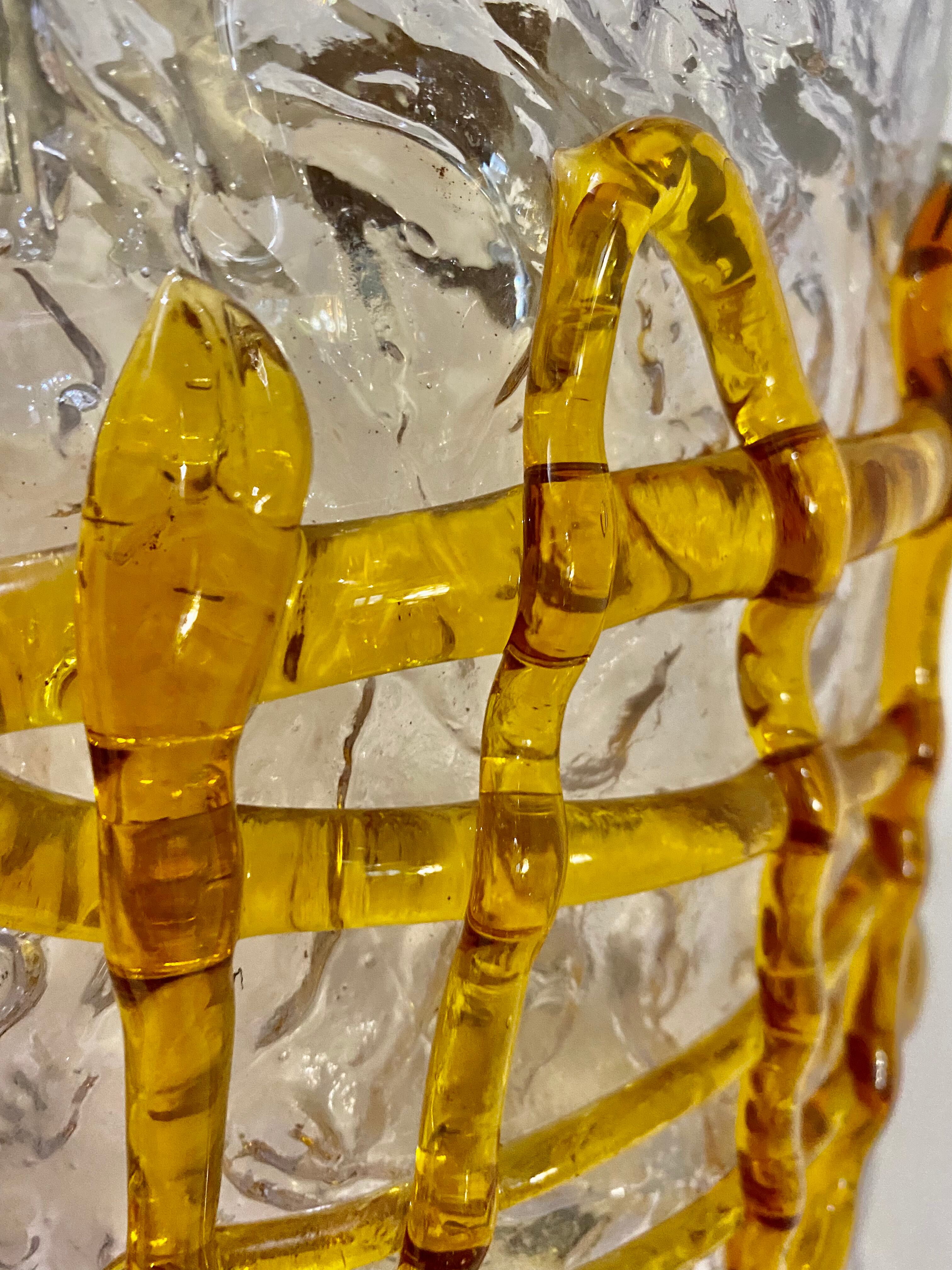 Pair of Mazzega murano wall lamps