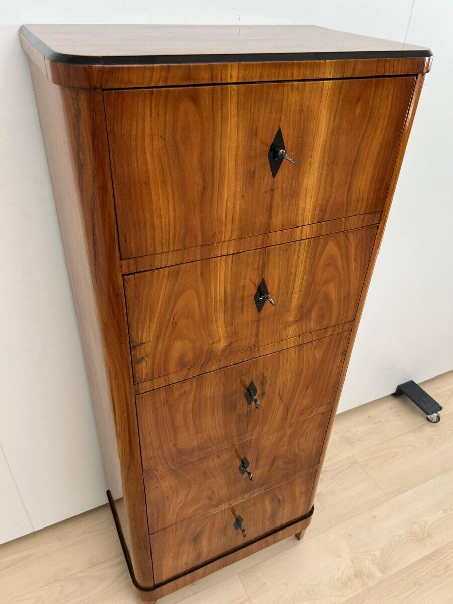 Biedermeier Five-Drawer Chiffonier in Cherry Veneer, South Germany, 1830s
