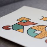 Illustration - Abstract geometric graphic colorful A3 poster numbered #006