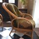 Pair of armchairs in rattan, wicker and woven bamboo, 1970
