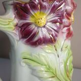 Barbotine pitcher, Onnaing earthenware, art nouveau ceramics, model no. 790