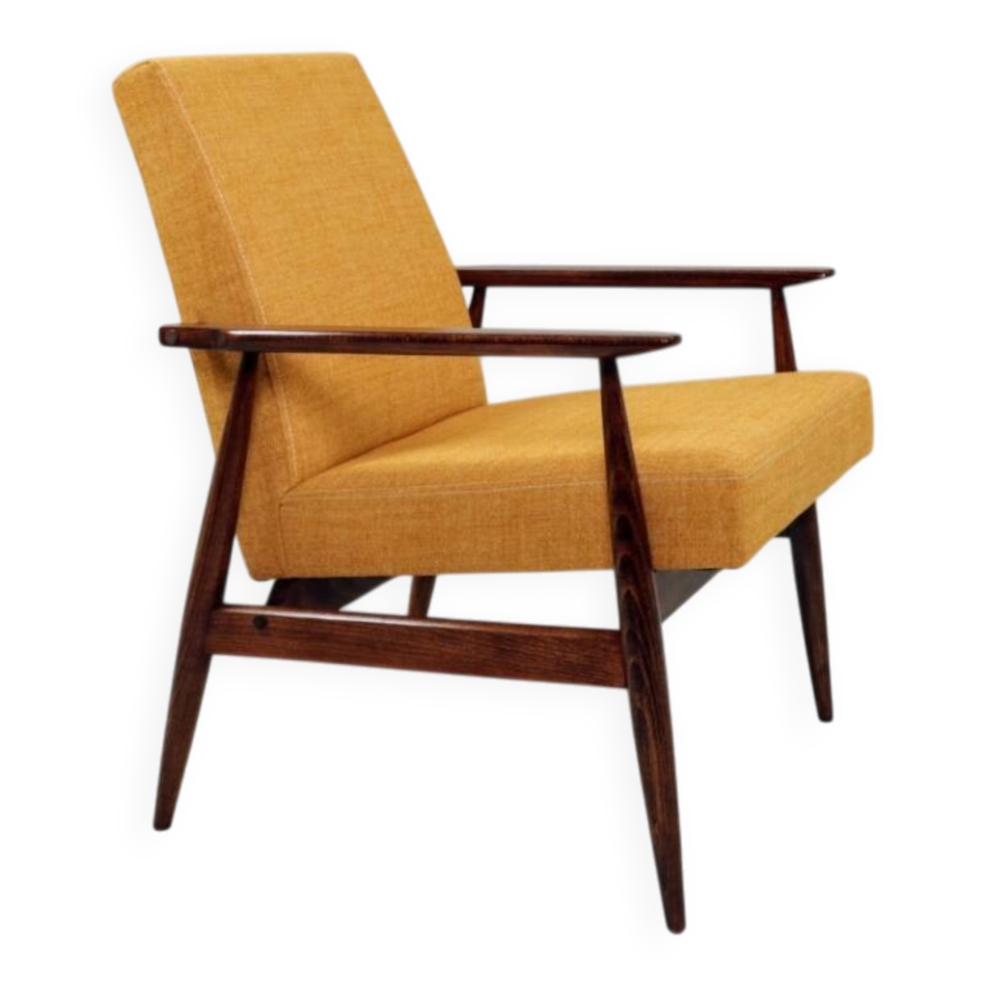 Vintage amber armchair Hermes designed by H. Lis
