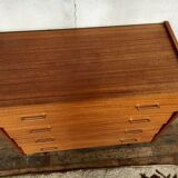Chest of drawers teak vintage feet spindles 1950s