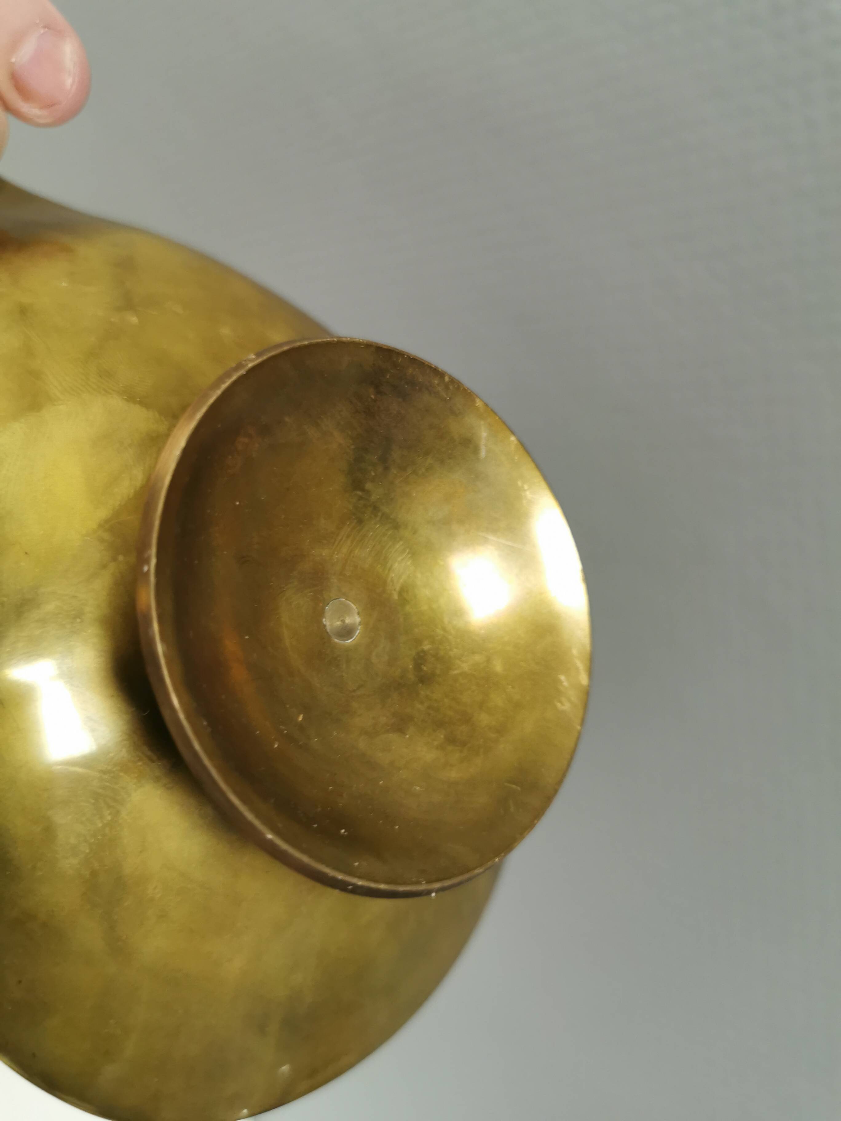 Brass candlestick for a single candle