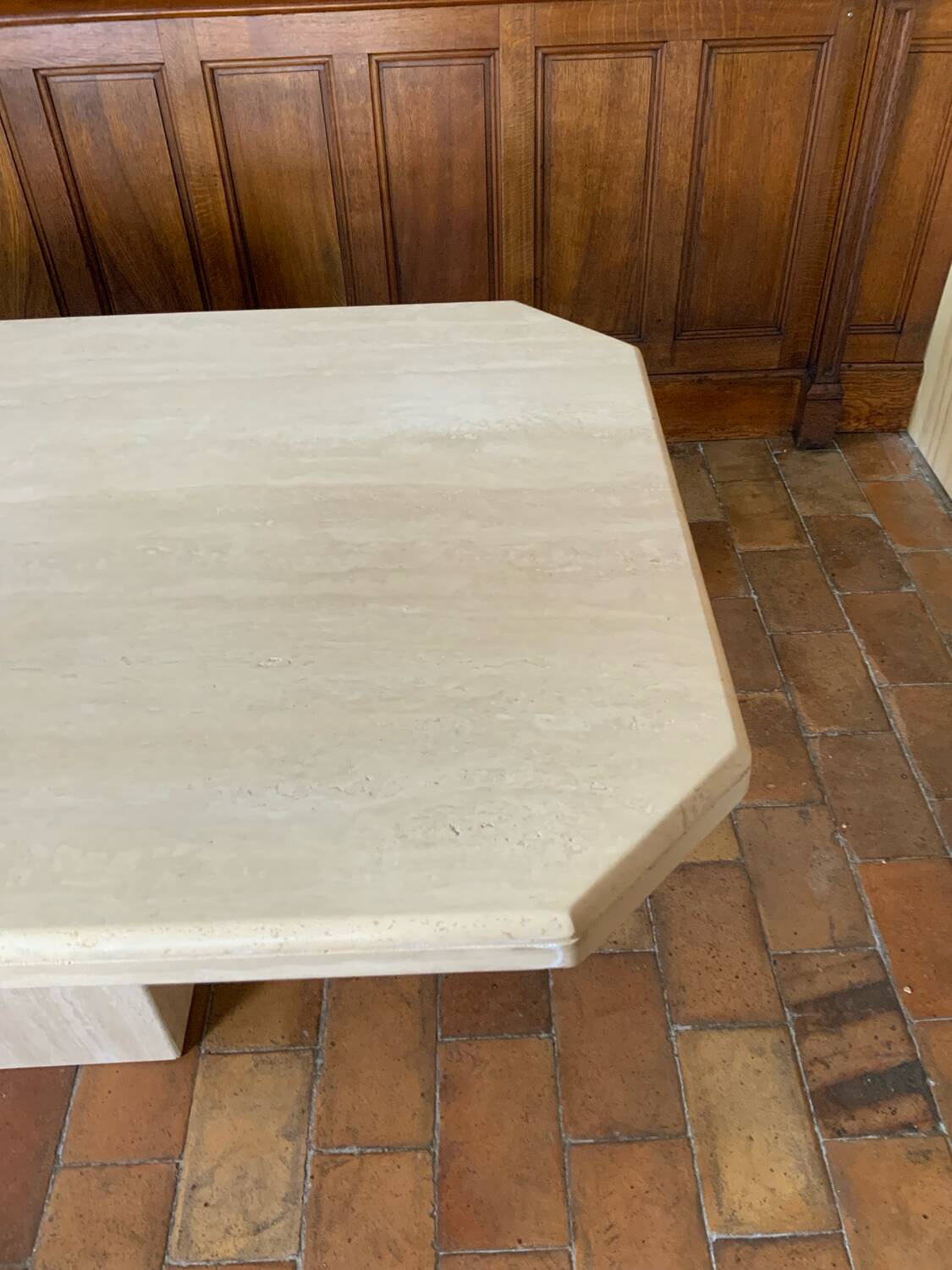 Travertine dining table