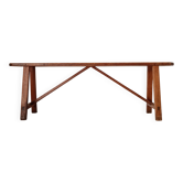 Banc de ferme ancien en bois massif - 145 cm