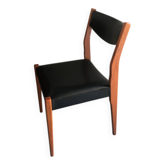 Scandinavian teak and leatherette chairs