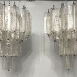 Pair of Murano glass chandeliers by Toni Zuccheri for Venini