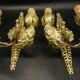 Pair of Empire style mascaron wall lights from early 1900s - gilded bronze