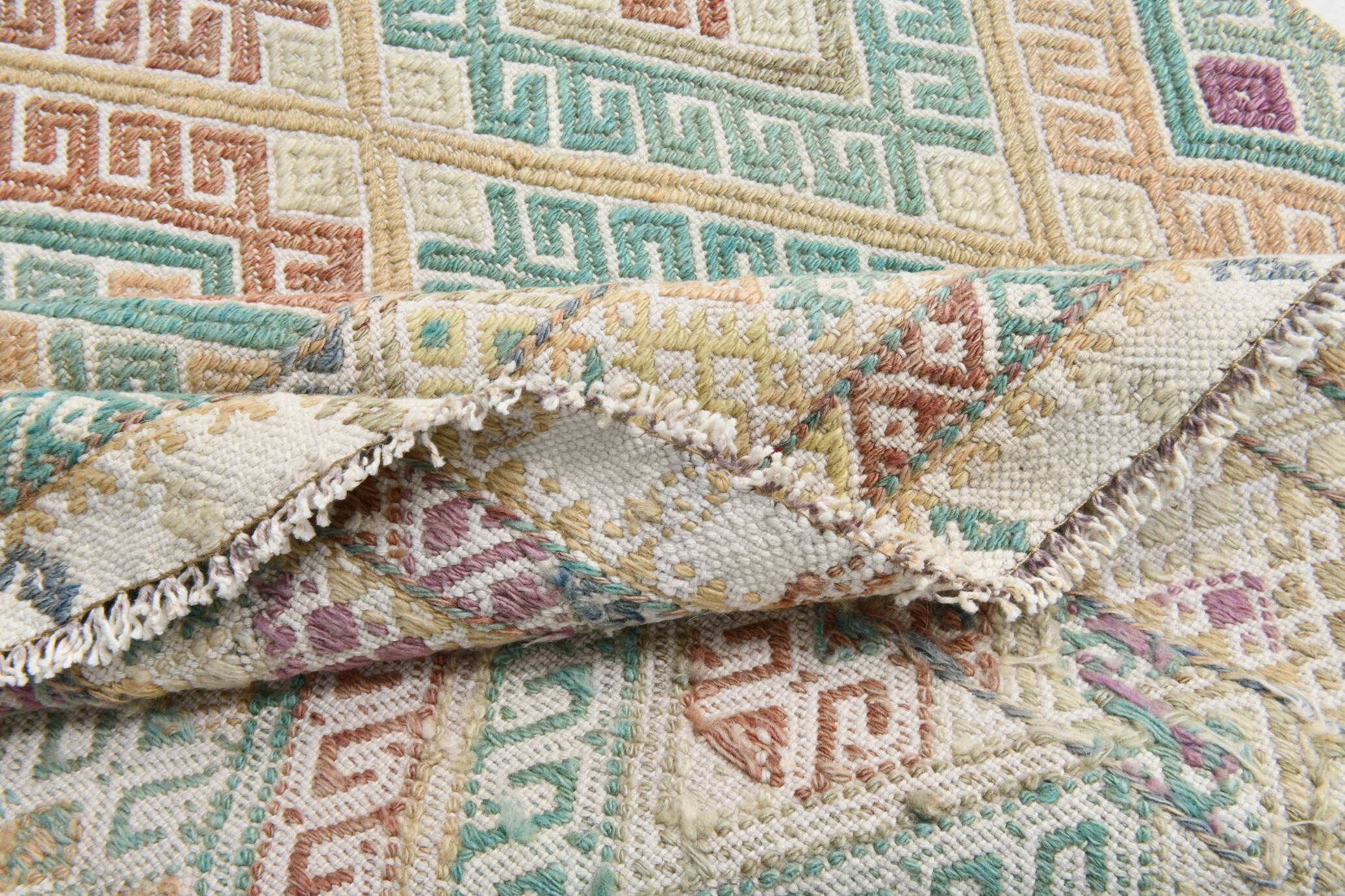 3x9 Soft Pastel Kilim Runner Rug, 81x286Cm