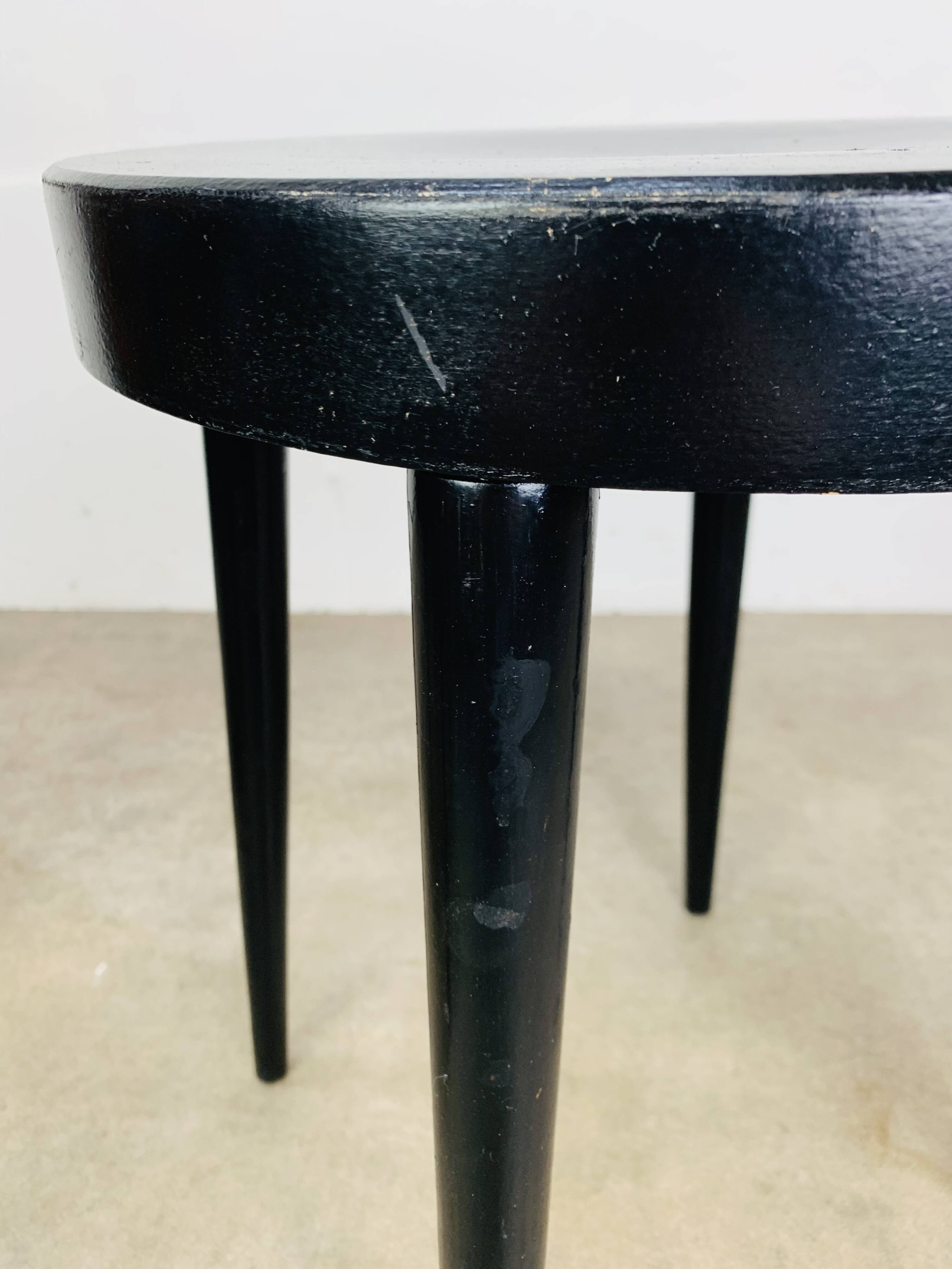 Pair of black Baumann stools, 1960s