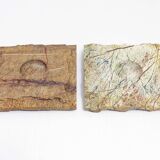 Pair of travertine candlesticks