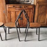 Set of 2 Mobilor chairs - 1950 - metal and wood