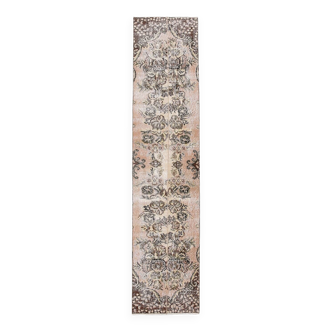 Tapis 2x9 pour tapis de course vintage turc vert floral, 64x279Cm SKU 24965