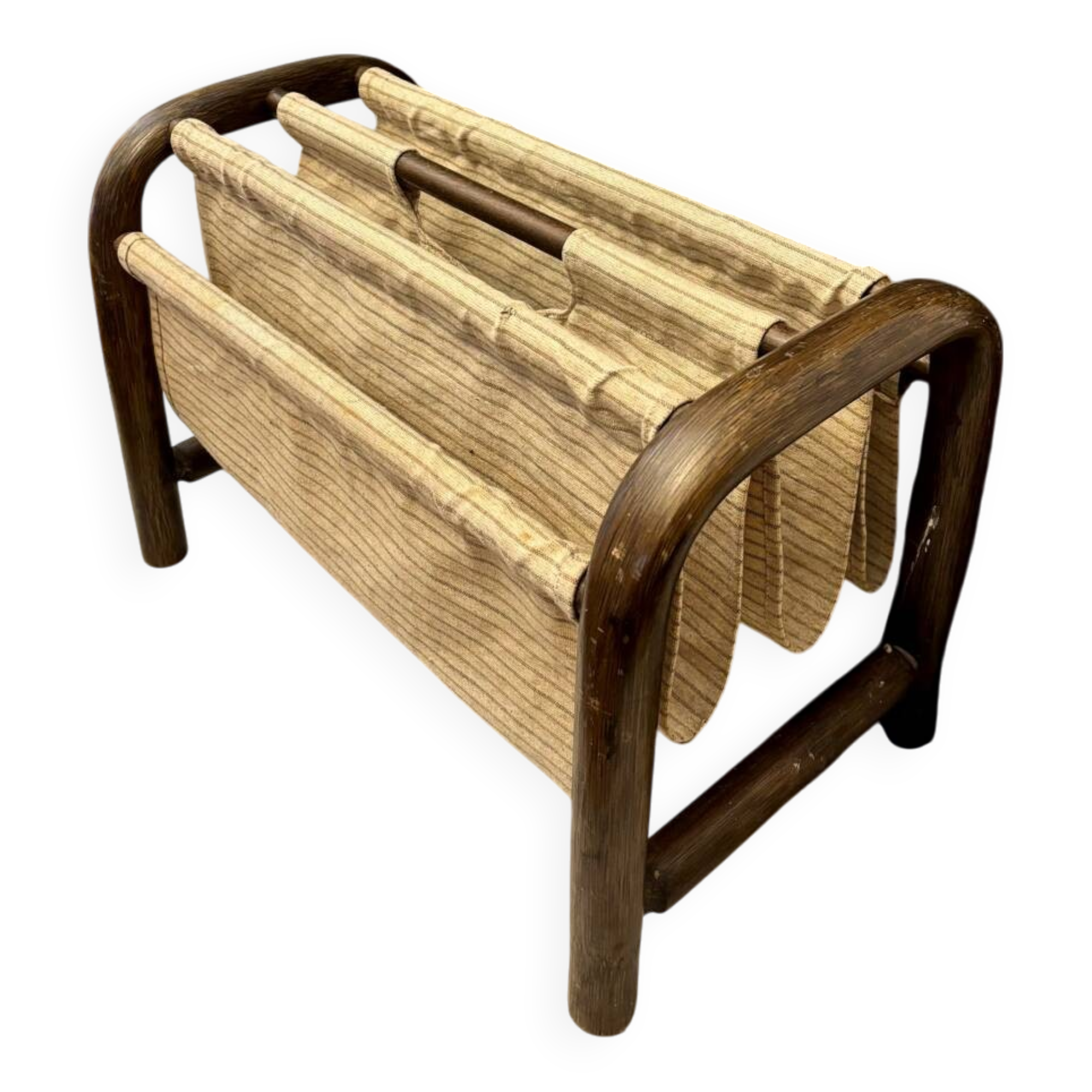 Vintage 70s wooden magazine rack