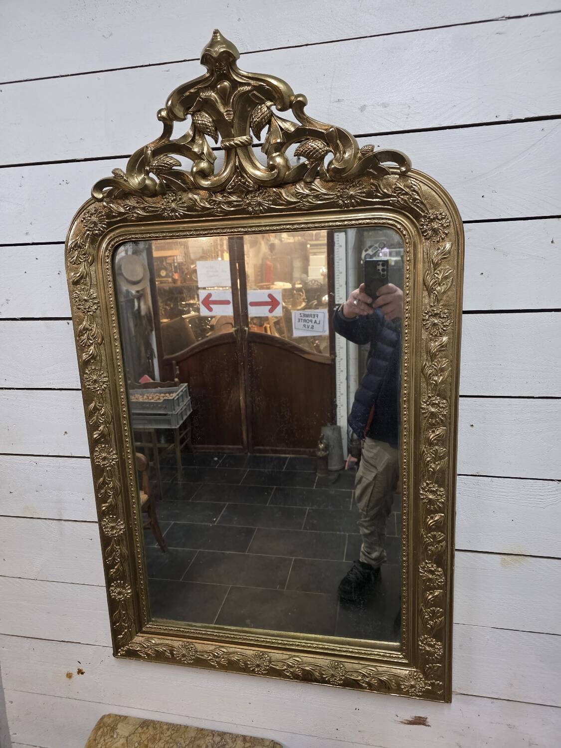 Antique Napoleon III gilded mirror