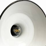 Enameled industrial pendant light. France 1950s