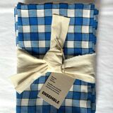 Serviette de table bistrot, carreaux bleus