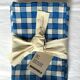 Serviette de table bistrot, carreaux bleus