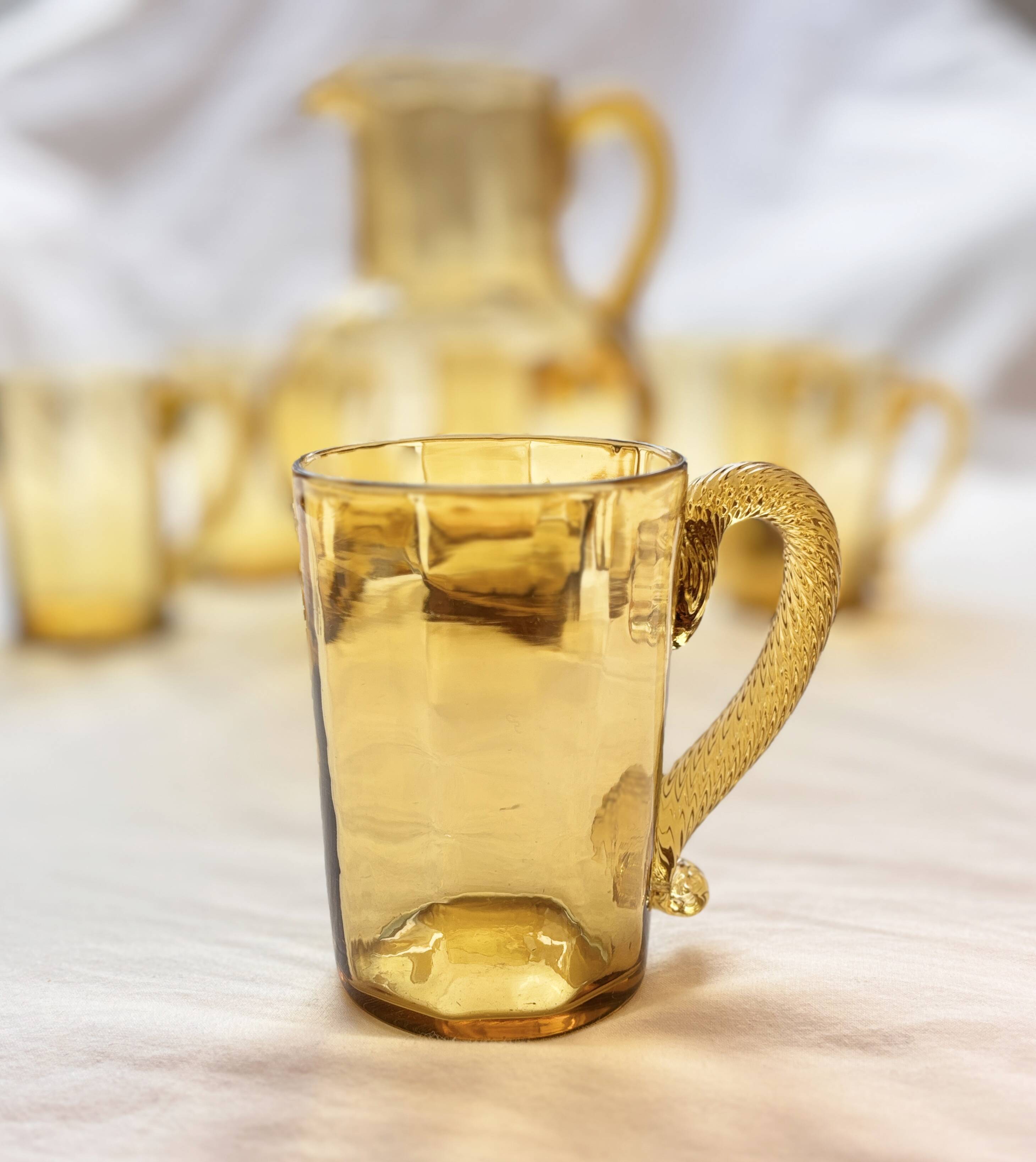 Service à orangeade, 1 cruche et 5 verres