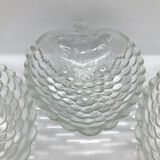 Set of 6 cups and fruit salad dish