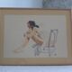 Watercolour painting on paper – seated woman