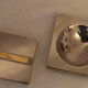 Vintage Lancel ashtray and cigarette box