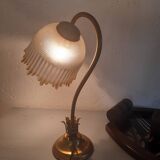 Art deco globe tulip glass lamp