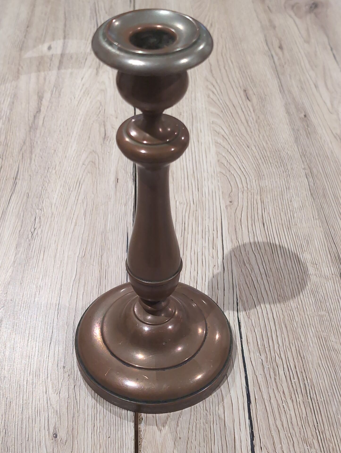 Antique Silver-Plated Metal Candlestick Vintage Torch 18th 19th Century