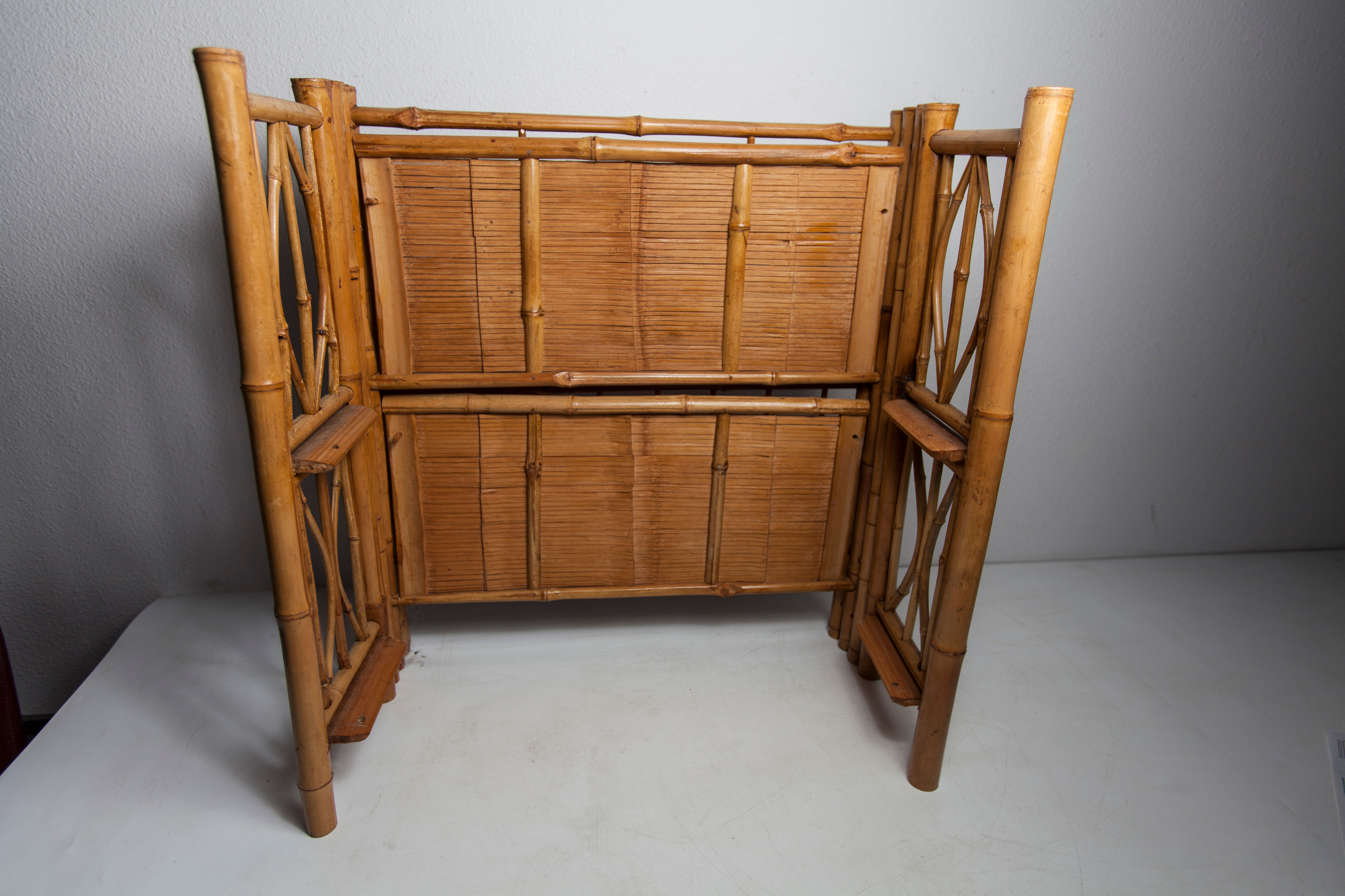 Foldable bamboo wall shelf 1970