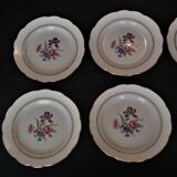 Series of eight flat plates Gien model Florence