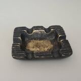 Brutalist bronze ashtray or pocket tray / 70s / vintage / artisanal work / Mid-Century / France / 20th century