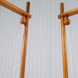 Sculptural modern floor lamps in pine, Yngve Ekström Sweden 1970s