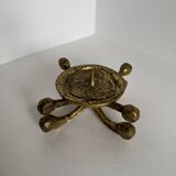 Vintage Brutalist Bronze Candle Holder