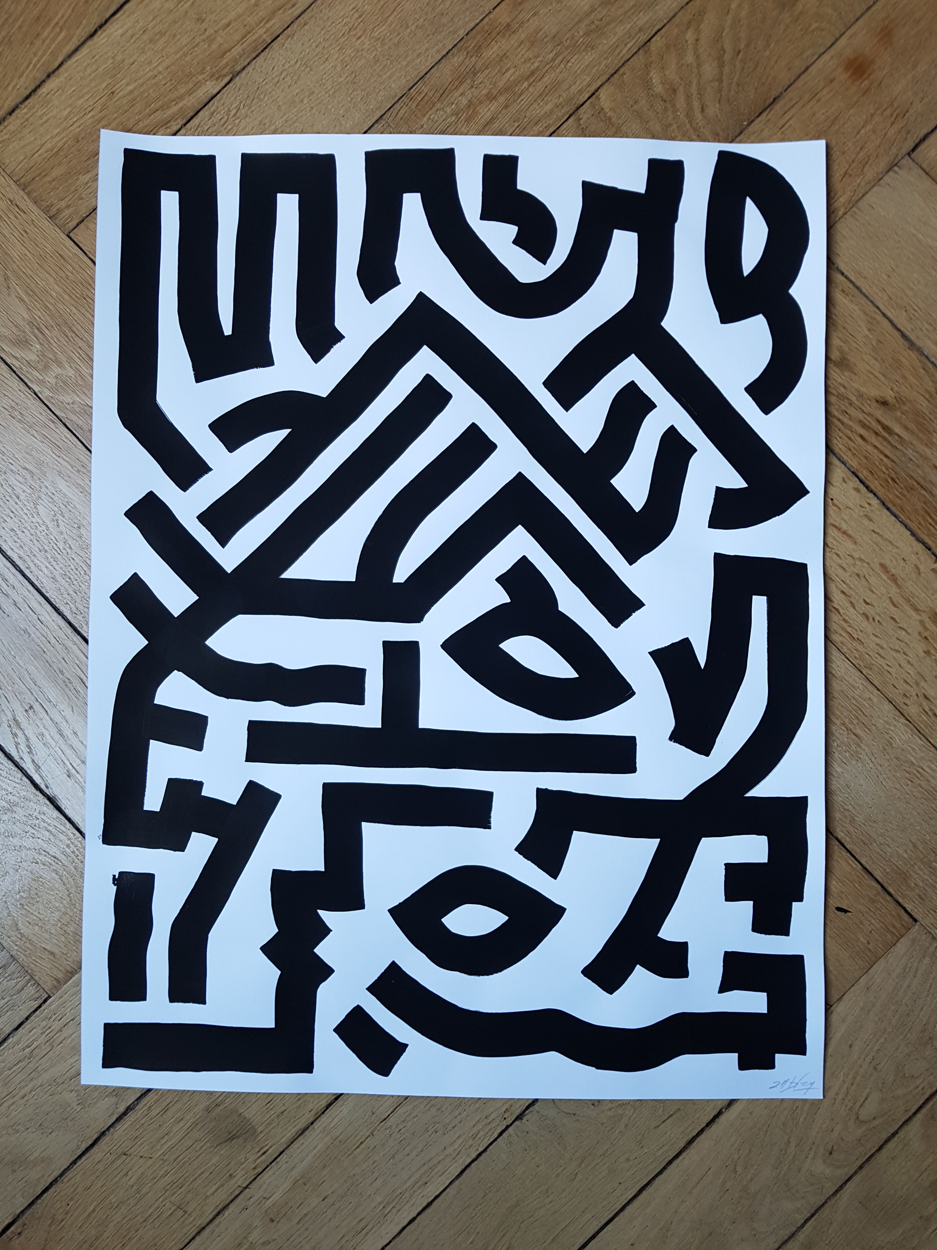 Painting on paper - "Roof"