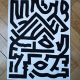 Painting on paper - "Roof"